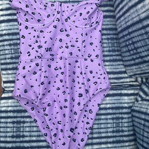 Skatie - The Rachel One Piece Swim Suit (Purple Animal Print) - Small